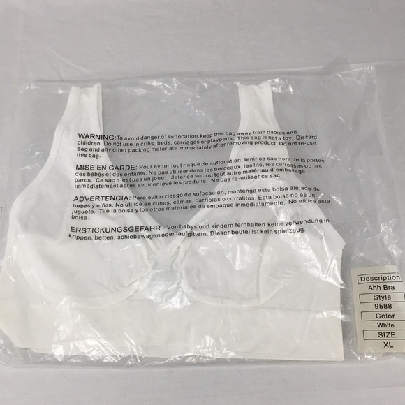 NWT Ahh Bra in White, Size XL Bust 42-43” - Picture 2 of 4